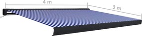 vidaXL Τέντα Κασετίνα με Μοτέρ Μπλε / Λευκή 400x300 εκ.