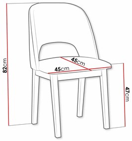Καρέκλα Victorville 333, Μαύρο, Sonoma οξιά, 82x45x45cm, 6 kg, Ταπισερί, Ξύλινα, Ξύλο: Οξιά | Epipla1.gr