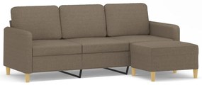 vidaXL Καναπές Τριθέσιος Taupe 180 εκ. Υφασμάτινος με Υποπόδιο