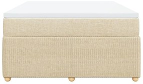 vidaXL Κρεβάτι Boxspring με Στρώμα Κρεμ 140x190 εκ. Υφασμάτινο