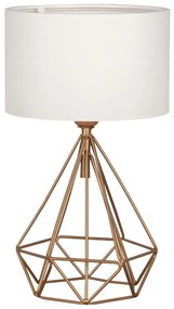 Table lamp PWL-1080 E27 white-golden D22x37cm 22x22x37 εκ.