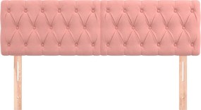 vidaXL Κεφαλάρια Ροζ Βελούδινα 160x7x78/88 εκ.