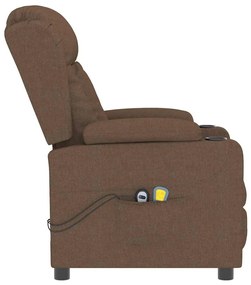 vidaXL Πολυθρόνα Μασάζ Ηλεκτρική Καφέ Υφασμάτινη