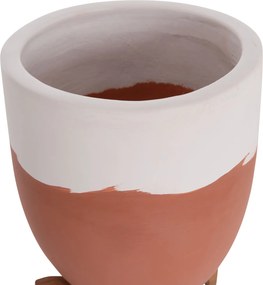 ΓΛΑΣΤΡΕΣ ΣΕΤ 2ΤΜΧ SEON HM4686.08 TERRACOTTA ΣΕ ΛΕΥΚΟ &amp; ΤΕΡΑΚΟΤΑ--TEAK ΒΑΣΗ