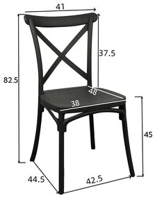 Καρέκλα Crossie pp σε απόχρωση μπλε 38x46.5x82εκ