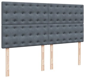 ΚΡΕΒΑΤΙ BOXSPRING ΜΕ ΣΤΡΩΜΑ ΣΚΟΥΡΟ ΓΚΡΙ 180X200 ΕΚ. ΒΕΛΟΥΔΙΝΟ 3290991