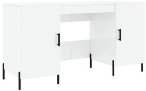 vidaXL Γραφείο Γυαλιστερό Λευκό 140x50x75 εκ. Επεξεργασμένο Ξύλο