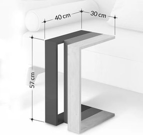 Τραπεζάκι βοηθητικό Muju Megapap χρώμα ανθρακί 30x40x57εκ.