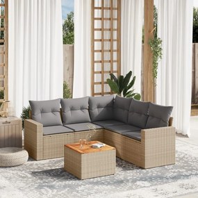 vidaXL Patio Sofa Set 6-θέσια Μικτό μπεζ και γκρι