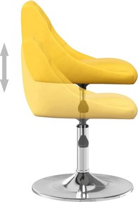 vidaXL Καρέκλες Τραπεζαρίας Περιστρεφόμενες 2 τεμ Μουσταρδί Βελούδινες
