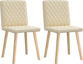 vidaXL Καρέκλες Τραπεζαρίας 2 τεμ. Κρεμ Υφασμάτινες