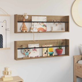 vidaXL Ράφι Περιοδικών με ράφι 2 τμχ. Artisan Oak 100 x 12 x 30 εκ