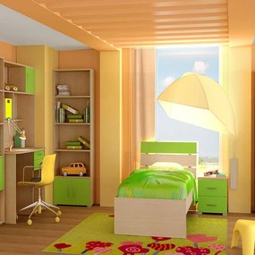 Κρεβάτι Παιδικό Νο. G52 Nota 110x190 Oak-Green  SARRIS812347