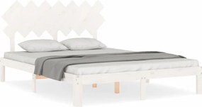 vidaXL Σκελετός Κρεβ. Χωρίς Στρώμα Λευκό 140x200 εκ Μασίφ Πεύκο