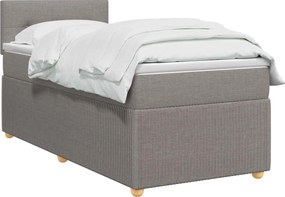 vidaXL Κρεβάτι box spring με στρώμα Taupe 90 x 200 cm Ύφασμα