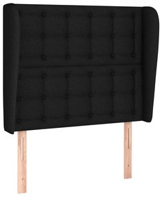 Κεφαλάρι με Πτερύγια Μαύρο 103x23x118/128 εκ. Υφασμάτινο 3118382