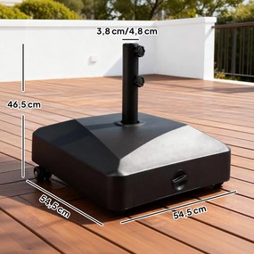 Βάση ομπρέλας, βάση ομπρέλας, θήκη ομπρέλας, 54,5 x 54,5 x 46,5 cm, μαύρο