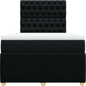 vidaXL Κρεβάτι Boxspring με Στρώμα Μαύρο 120x200 εκ. Υφασμάτινο
