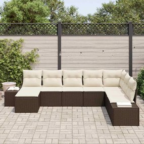 vidaXL Σετ Καναπέ Κήπου με μαξιλάρι 8 pcs συνθετικό ρατάν