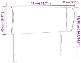 Κεφαλάρι με Πτερύγια Καπουτσίνο 83x23x78/88 εκ. Συνθετικό Δέρμα - Καφέ