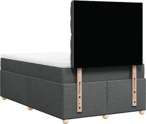 vidaXL Κρεβάτι Boxspring με Στρώμα Σκούρο Γκρι 120x190 εκ Υφασμάτινο
