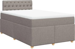 vidaXL Κρεβάτι Boxspring με Στρώμα Taupe 120x190 εκ. Υφασμάτινο