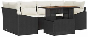 vidaXL Σετ Καναπέ Κήπου με αποθήκευση 7 pcs Μαύρο Πολυ ράταν