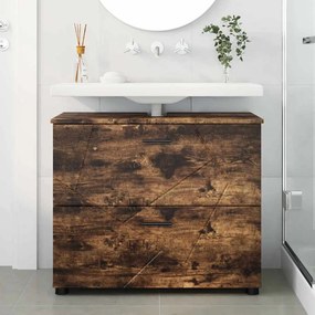 vidaXL Ντουλάπι Μπάνιου Καπνιστό Δρύς 76,5 x 35 x 64 εκ
