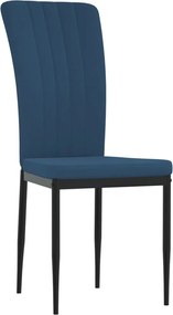 vidaXL Καρέκλες Τραπεζαρίας 4 τεμ. Μπλε Βελούδινες