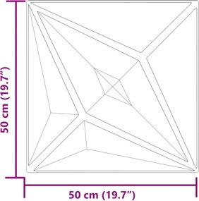 vidaXL Πάνελ τοίχου 48 τμχ. 50 x 50 cm Αστέρι Μπετόν Φελιζόλ XPS
