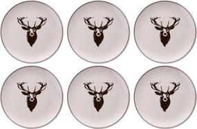 Service Plate Set (6 Pieces) Geyik Bordo Multicolor
