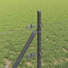 vidaXL Έξιγωνο φράχτη σταθερού εδάφους 25 x 0,6 μ Γκρι Δίχτυ