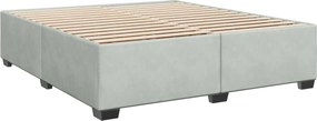vidaXL Κρεβάτι box spring με στρώμα Ανοιχτό γκρι 180 x 200 cm Βελούδο