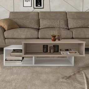 Τραπεζάκι σαλονιού Tab Megapap χρώμα λευκό - cordoba 105x60x32εκ.
