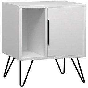 Κομοδίνο Glynn Megapap χρώμα λευκό 50,2x44,6x60εκ.