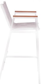 Σκαμπό Μπαρ C5790.01 Αλουμινίου Λευκό με Polywood 52x58x108 εκ. 52x58x108 εκ.