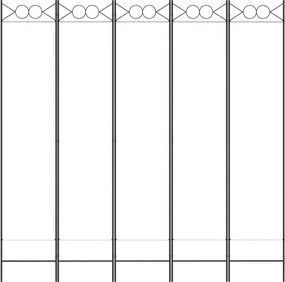 vidaXL Διαχωριστικό Δωματίου με 5 Πάνελ Λευκό 200x200 εκ. από Ύφασμα