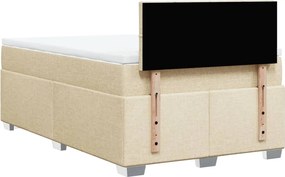 vidaXL Κρεβάτι Boxspring με Στρώμα Κρεμ 120x190 εκ. Υφασμάτινο