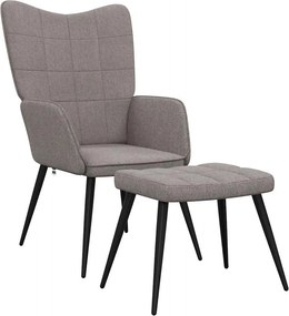 vidaXL Πολυθρόνα Relax Χρώμα Taupe Υφασμάτινη με Σκαμπό