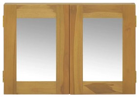 vidaXL Ντουλάπι Καθρέφτη 60 x 10 x 40 εκ. από Μασίφ Ξύλο Teak