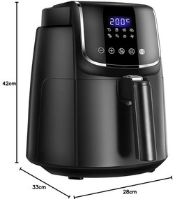 Φριτέζα αέρος Midea MF-CN35C2, 1500W, Ψηφιακή, 8 προγράμματα, 3.5L, Χρονοδιακόπτης, Μαύρο