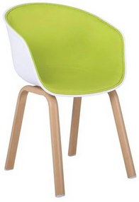 Πολυθρόνα Optim ΕΜ140,4F 54x51x79cm Lime-White Σετ 4τμχ Μέταλλο,Ύφασμα,Πολυπροπυλένιο