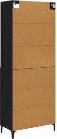 vidaXL Highboard 2 pcs Μαύρη δρυς Επεξεργασμένο ξύλο