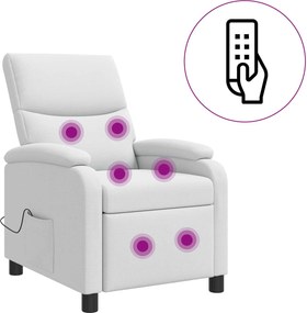 vidaXL Κάθισμα μασάζ Λευκό Ύφασμα