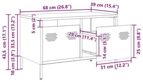 Έπιπλο Τηλεόρασης Ανθρακί 68x39x43,5 εκ. Ατσάλι Ψυχρής Έλασης - Ανθρακί