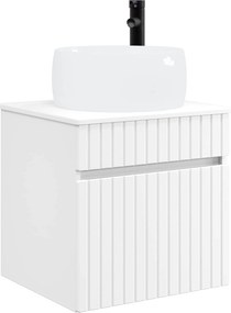 vidaXL Επιτοίχιος νιπτήρας βανίλιας Λευκό 49 x 44,5 x 66 εκ