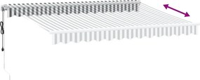 vidaXL Τέντα Πτυσσόμενη Αυτόματη με LED Ανθρακί / Λευκή 350x250 εκ.