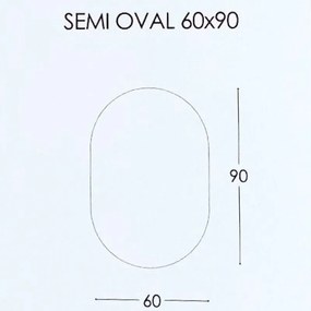 Καθρέπτης 60x90εκ Semi Oval της Project Mirrors Φωτισμός: Χωρίς LED