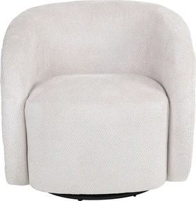 Πολυθρόνα Barrelo pakoworld περιστρεφόμενη με κρεμ ύφασμα 77x72x69εκ