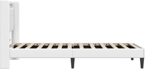 vidaXL Σκελετός Κρεβατιού με κεφαλάρι Λευκό 90 x 190 cm Τεχνητό Δέρμα